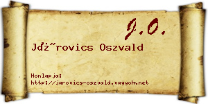 Járovics Oszvald névjegykártya